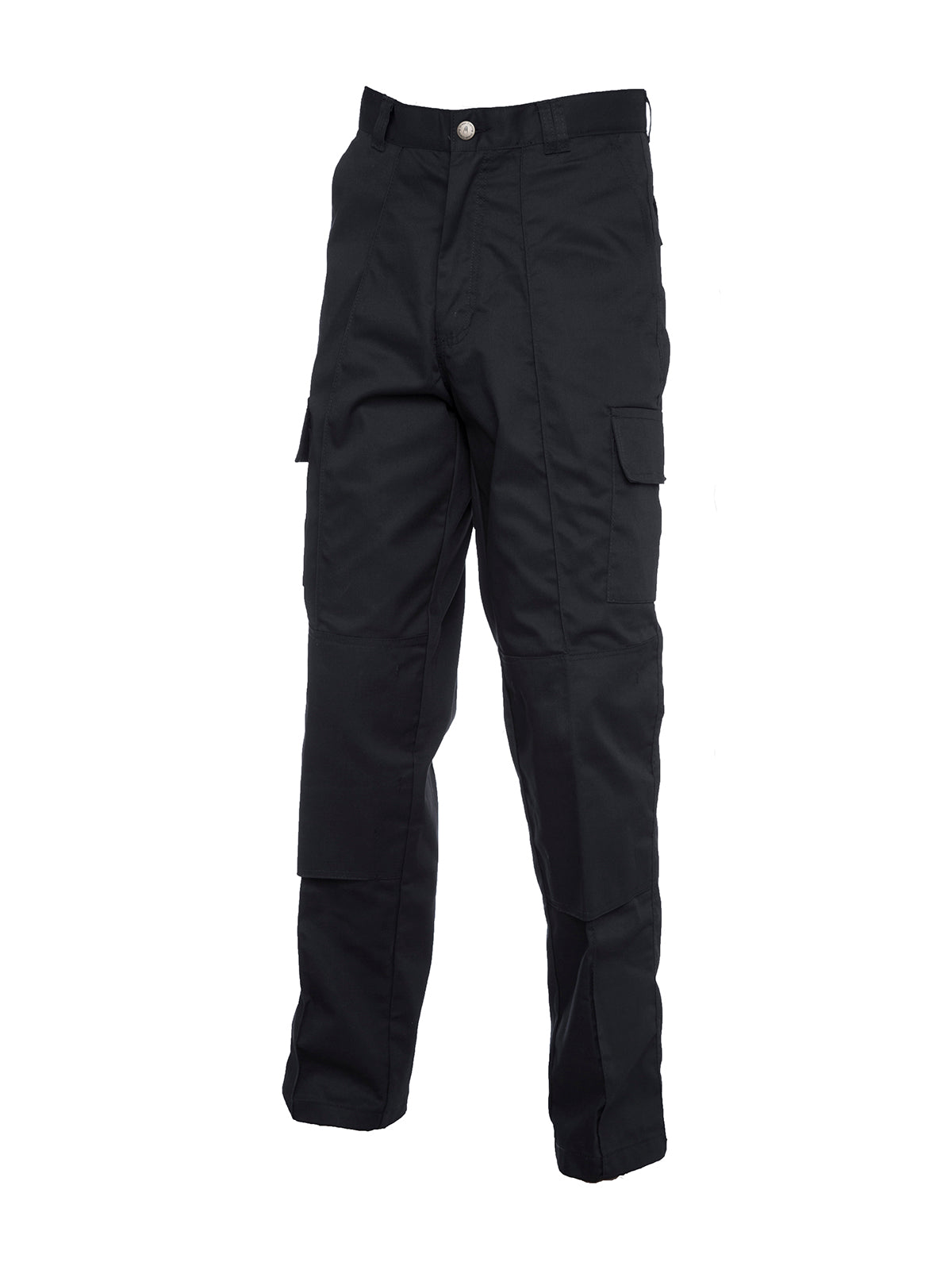 Cargo Trouser with Knee Pad Pockets - Black - Long Length
