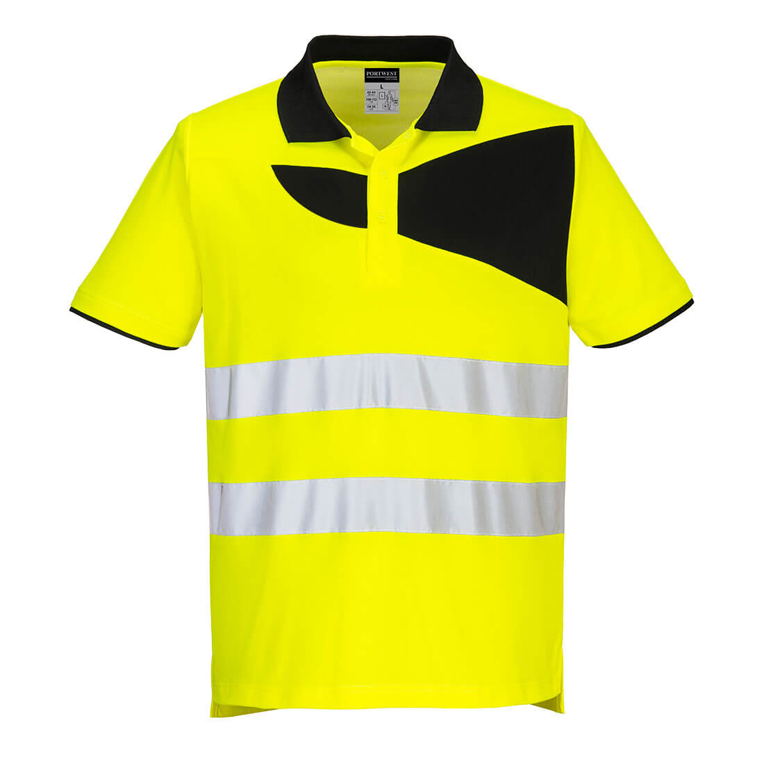 PW2 Hi-Vis Cotton Comfort Polo Shirt S/S  - Yellow/Black