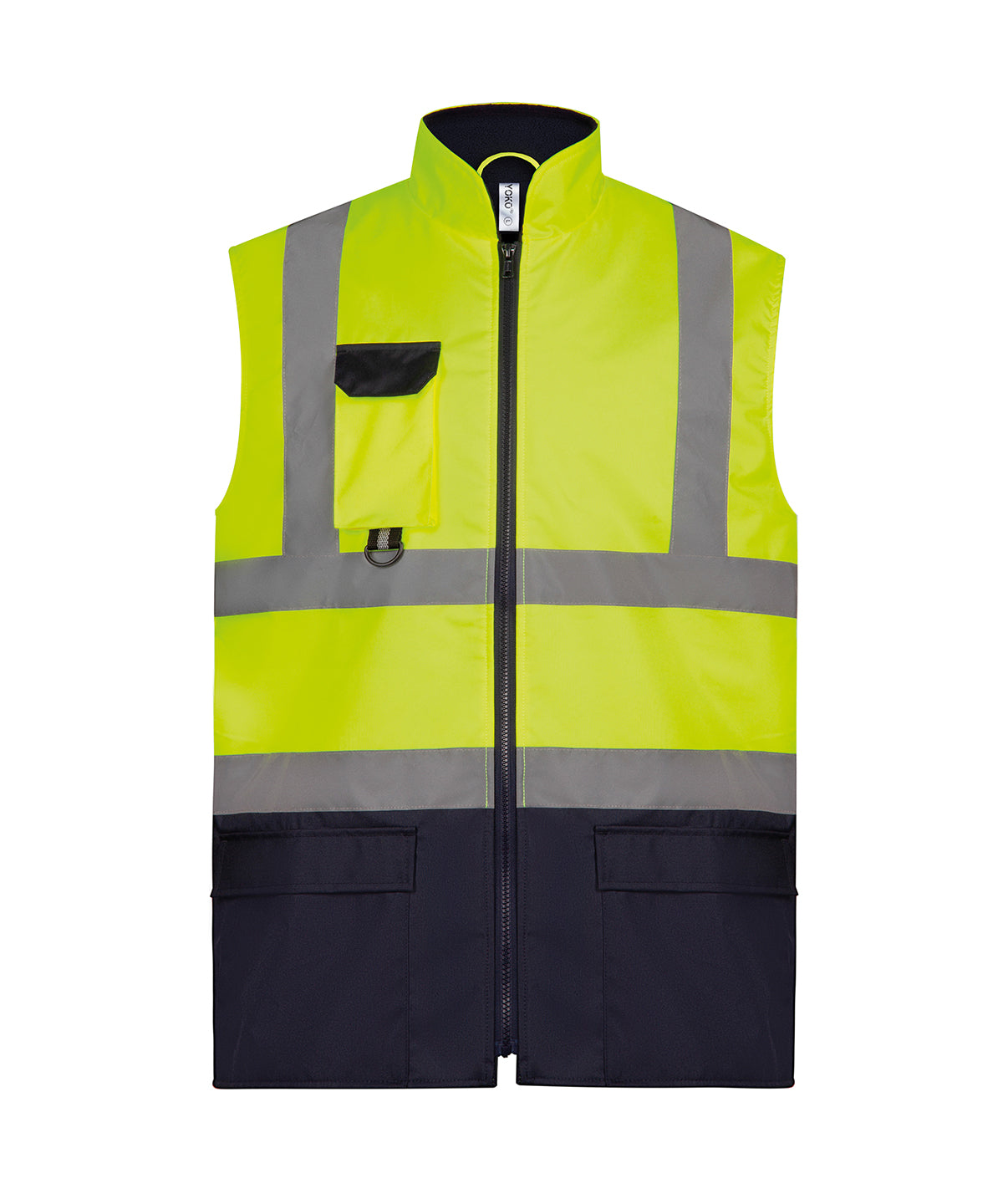 Hi-vis padded bodywarmer (HV005) - Yellow/ Navy