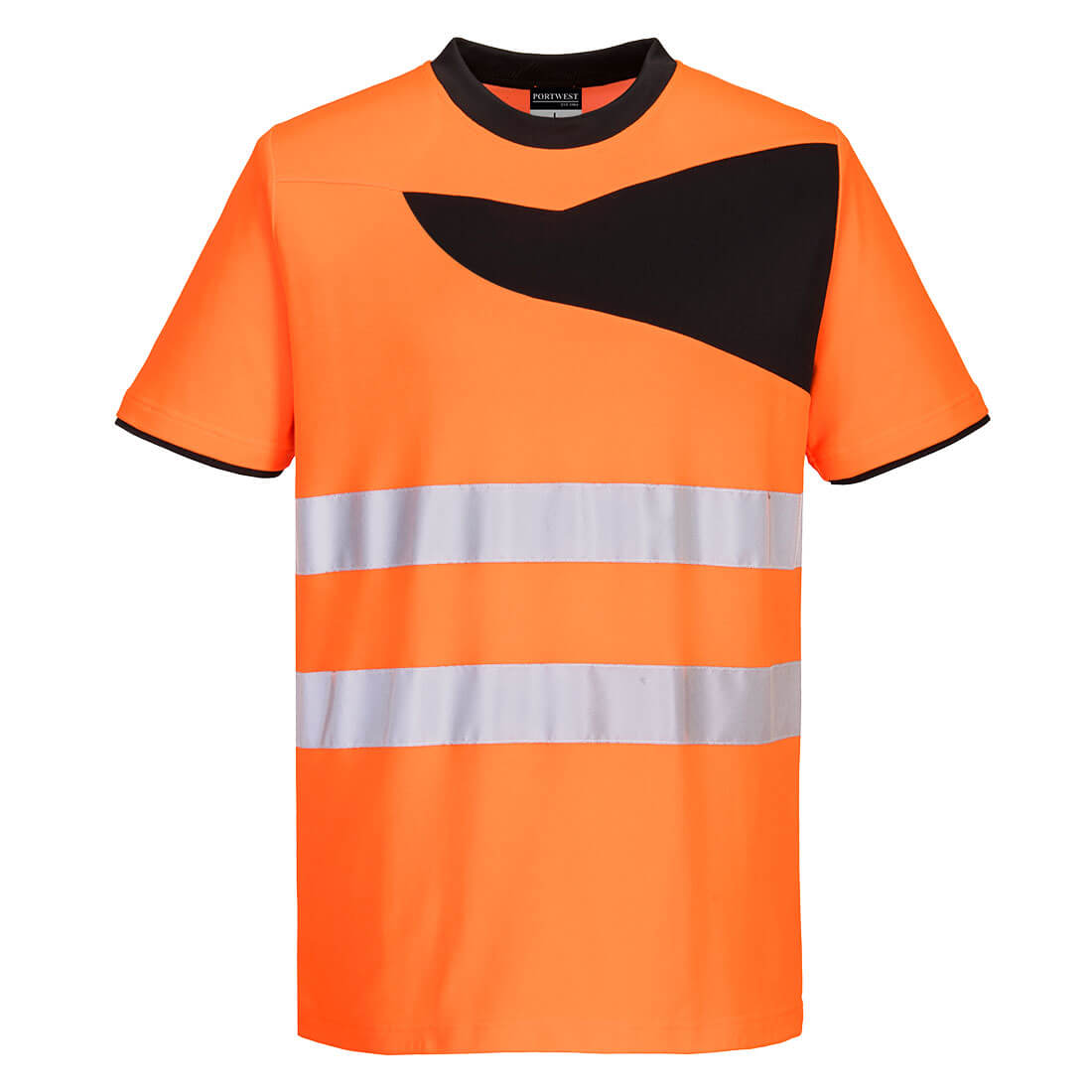 PW2 Hi-Vis Cotton Comfort T-Shirt S/S  - Orange/Black
