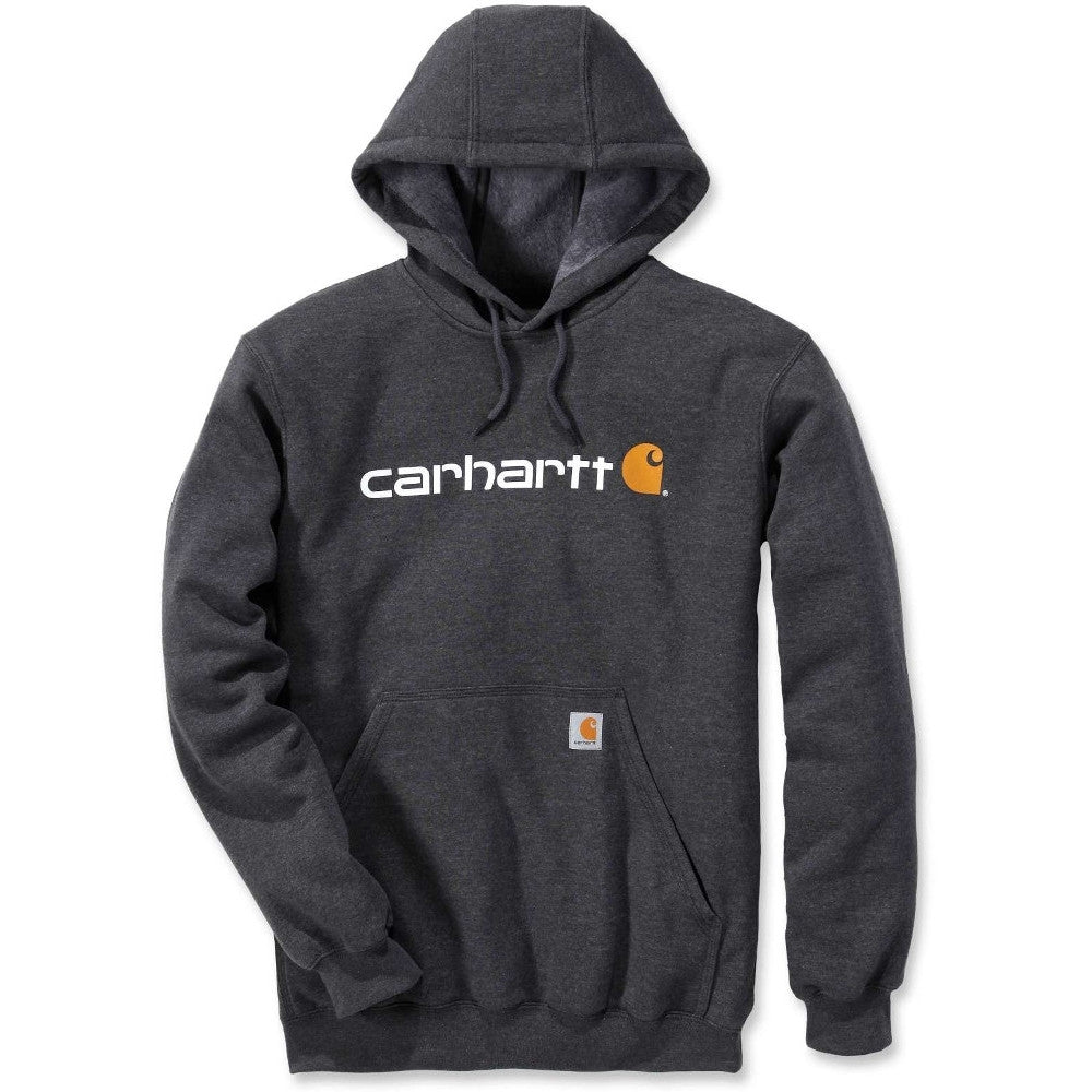 Carhartt Mens Stretchable Signature Logo Hooded Sweatshirt Top