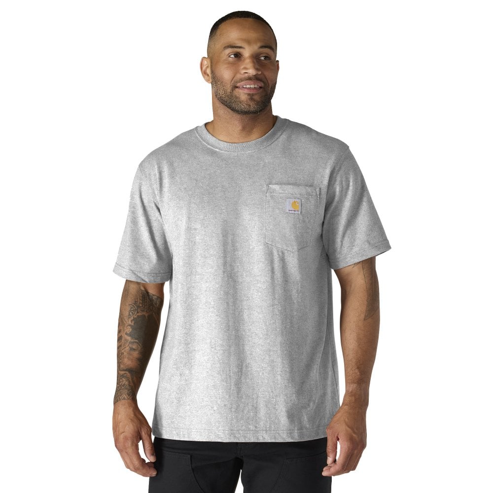 Relaxed Fit Heavyweight Short-Sleeve K87 Pocket T-Shirt - Heather Gray