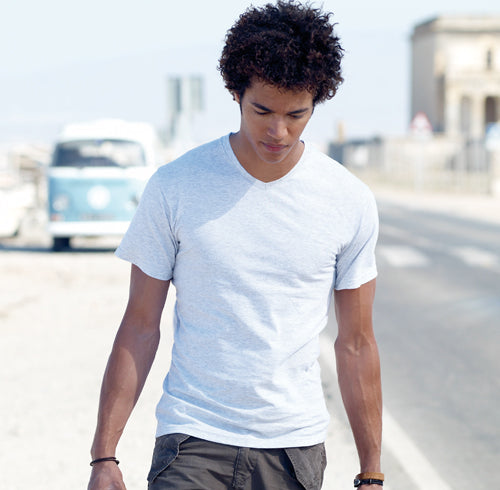 Fruit of the Loom High V-Neck Valueweight Cotton T Shirt