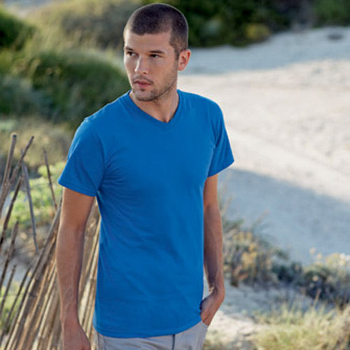 Fruit of the Loom High V-Neck Valueweight Cotton T Shirt
