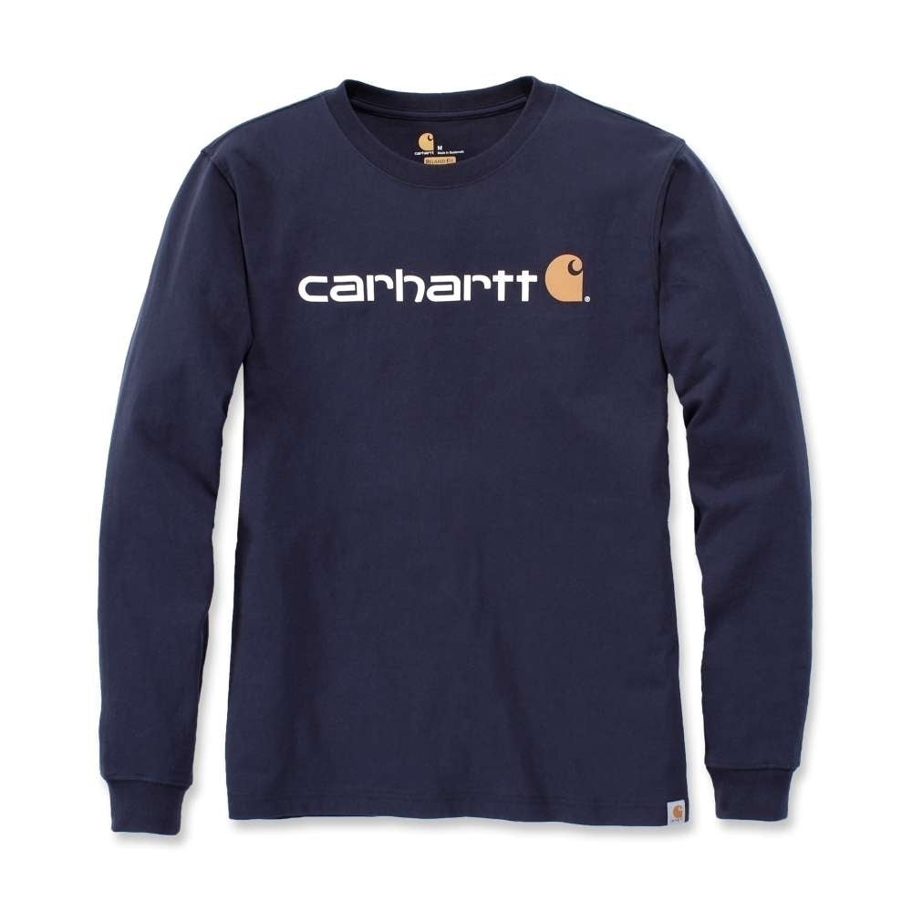 Carhartt Mens Core Logo Long Sleeve Cotton Crewneck T Shirt