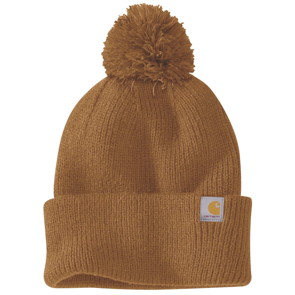 Carhartt Womens Knit Pom Pom Cuffed Winter Beanie