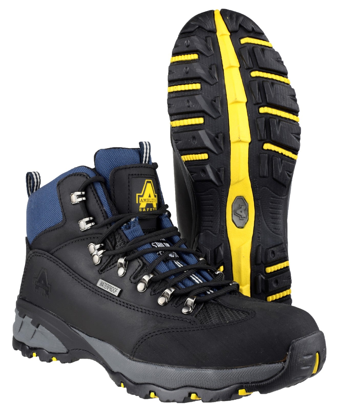 Amblers Safety Mens FS161 Leather Waterproof Safety Boots Black