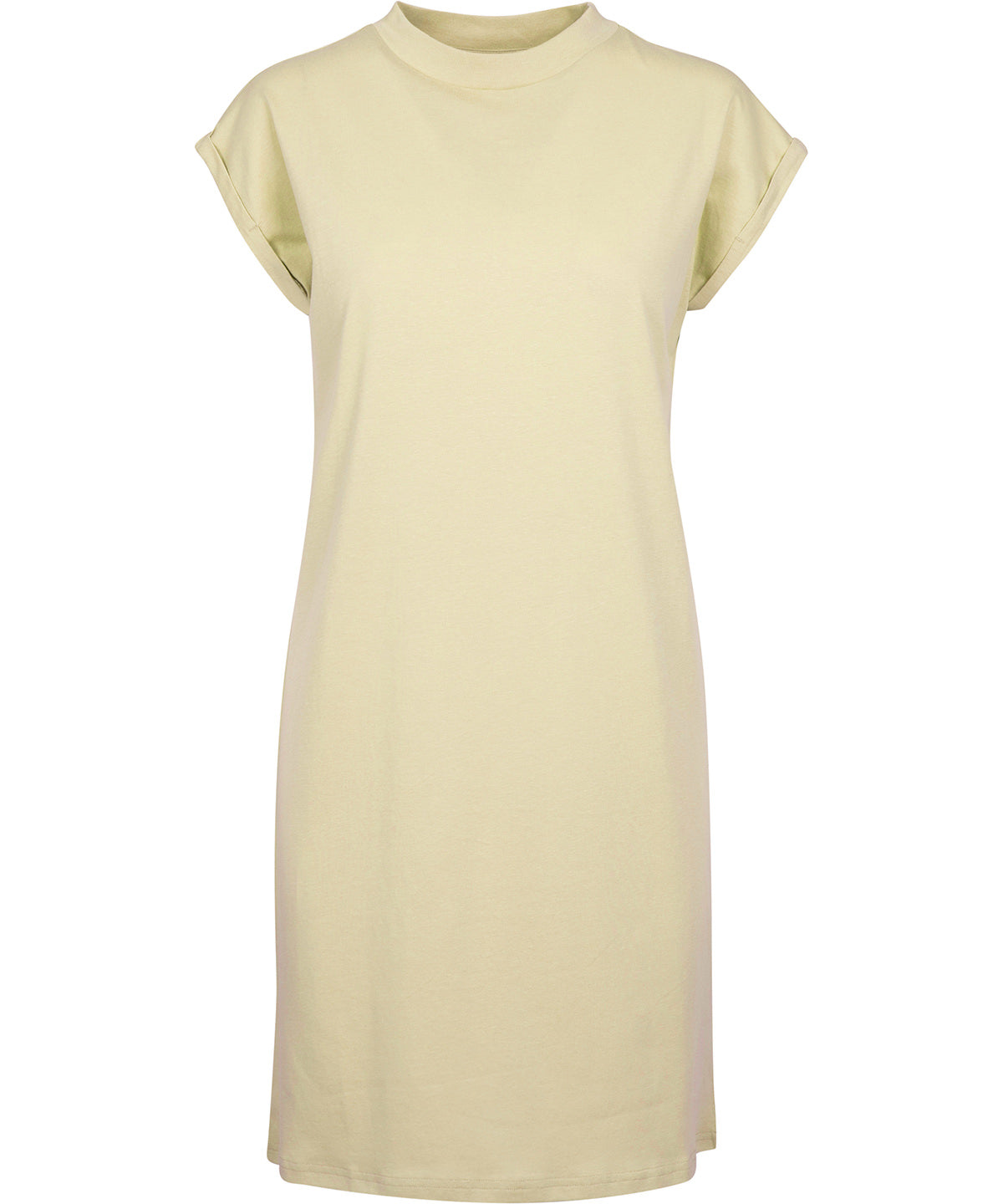 Women's turtle extended shoulder dress - Soft Yellow