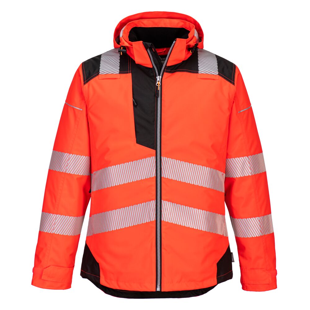 PW3 Hi-Vis Winter Jacket  - Red/Black