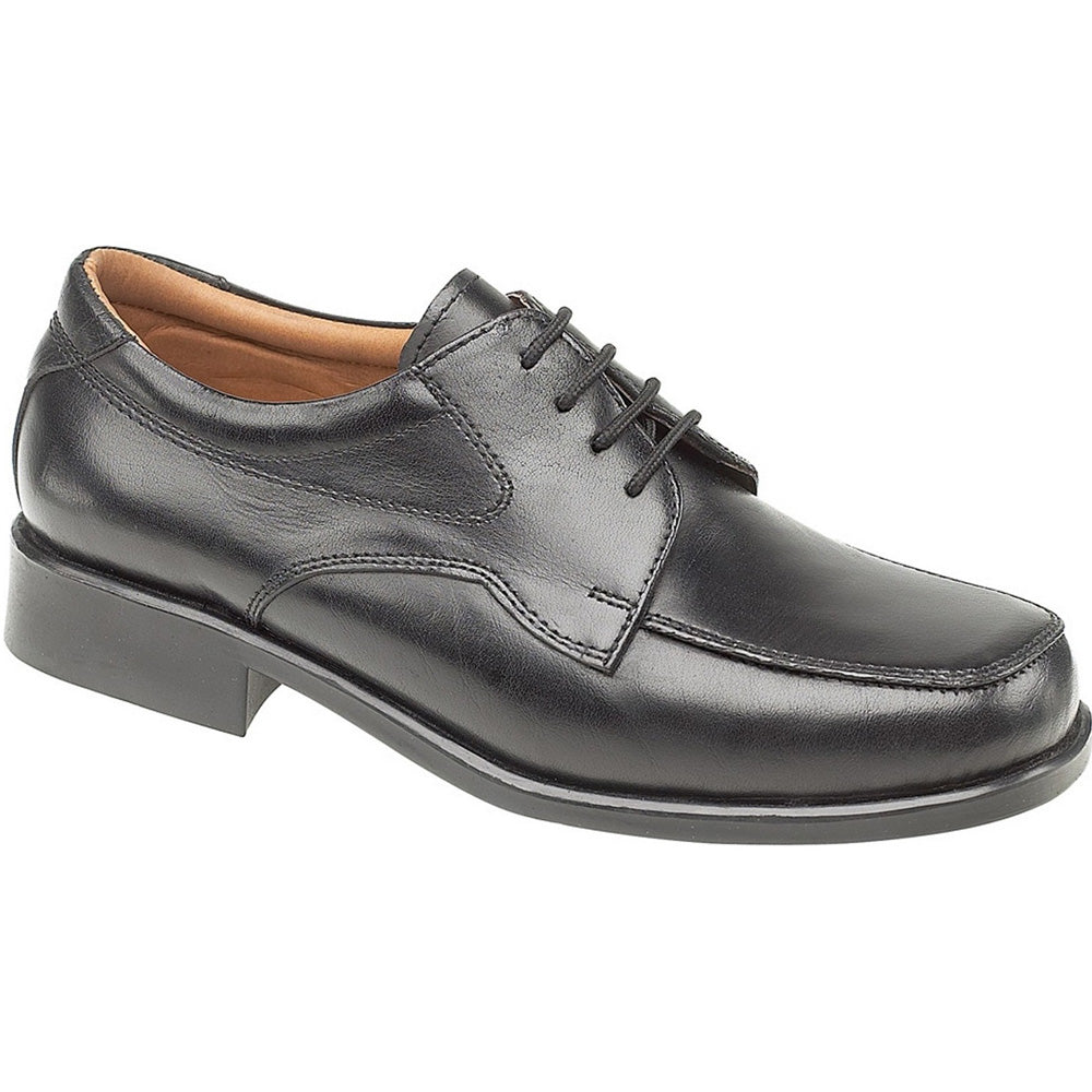 Amblers Mens Birmingham Lace Leather Gibson Moccasin Front Shoe Black
