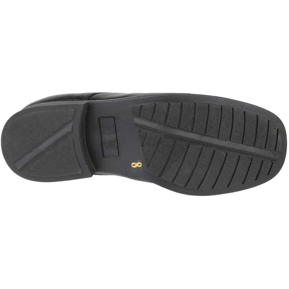 Amblers Mens Birmingham Lace Leather Gibson Moccasin Front Shoe Black