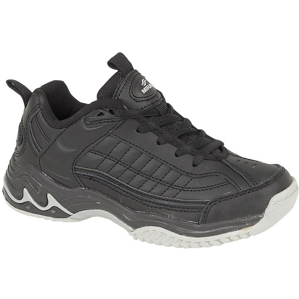 Mirak Mens Contender Lace Up Padded Leather Sports Trainer Black (Small)