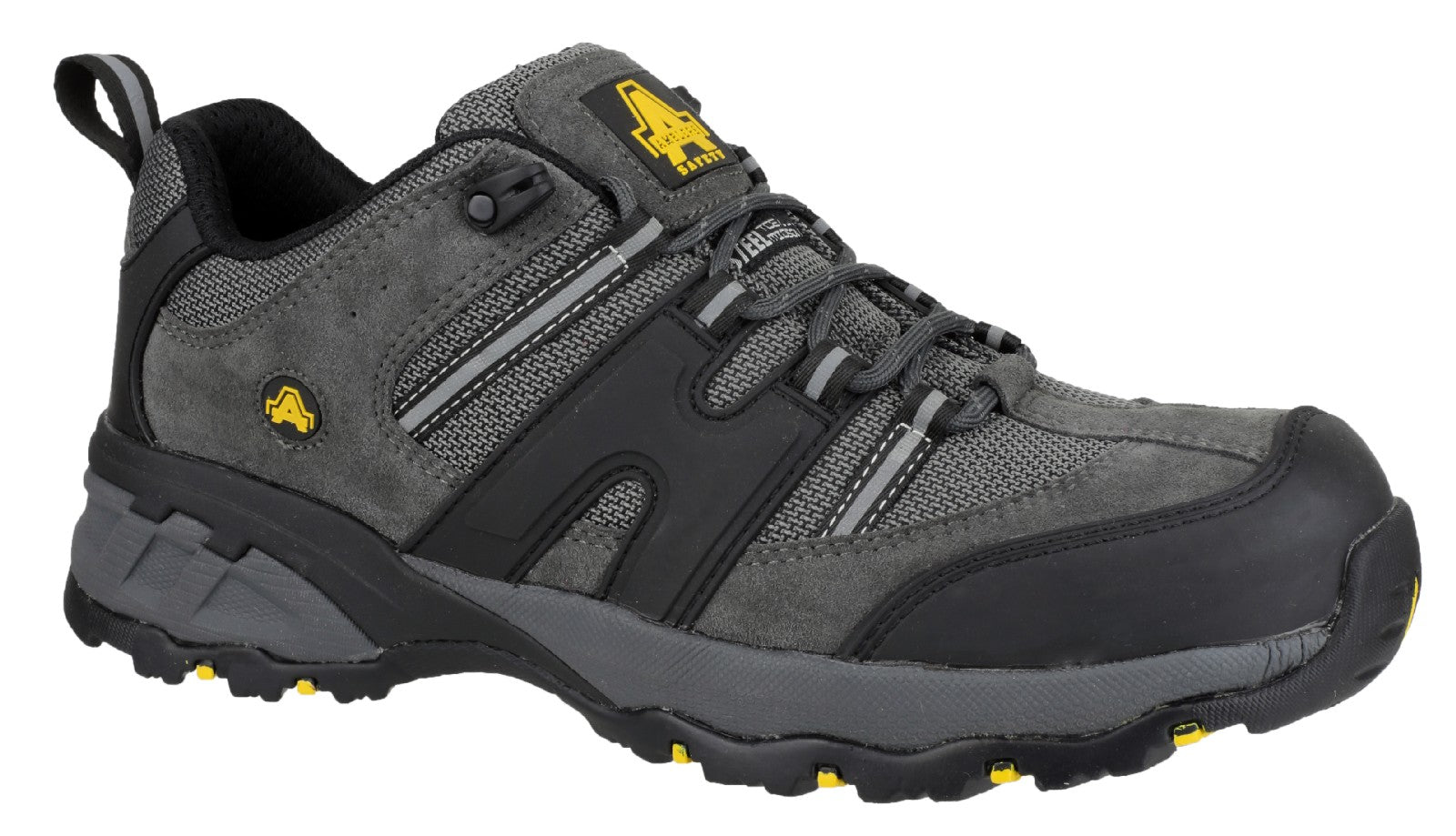 Amblers Safety Mens FS188n Leather Safety Trainers Grey