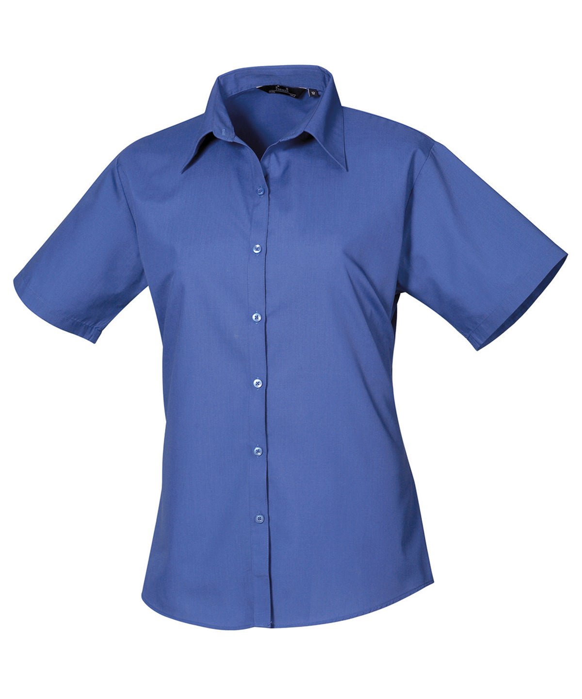 Women's short sleeve poplin blouse - Royal