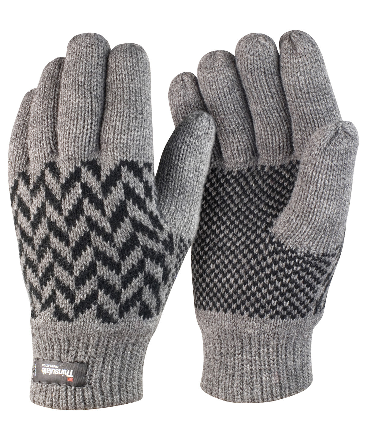 Pattern Thinsulate™ Glove - Grey/Black