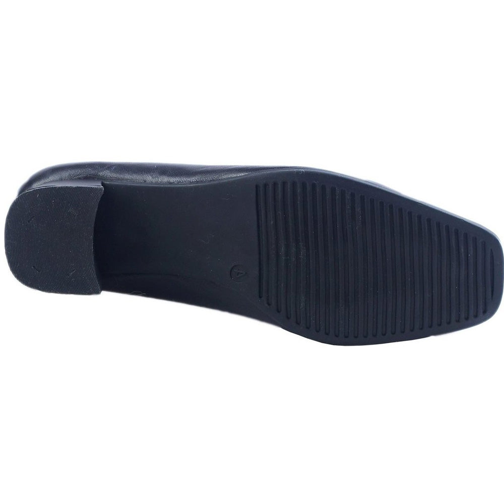Amblers Ladies Walford Slip On Wide Fit Leather Formal Court Shoe Black