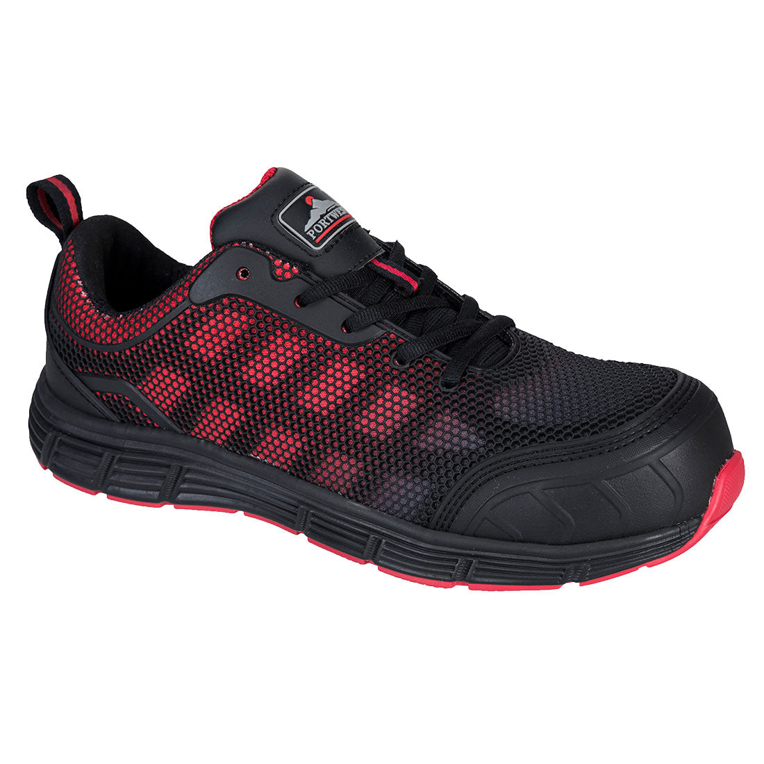 Portwest Compositelite Ogwen Low Cut Trainer S1P - Black/Red