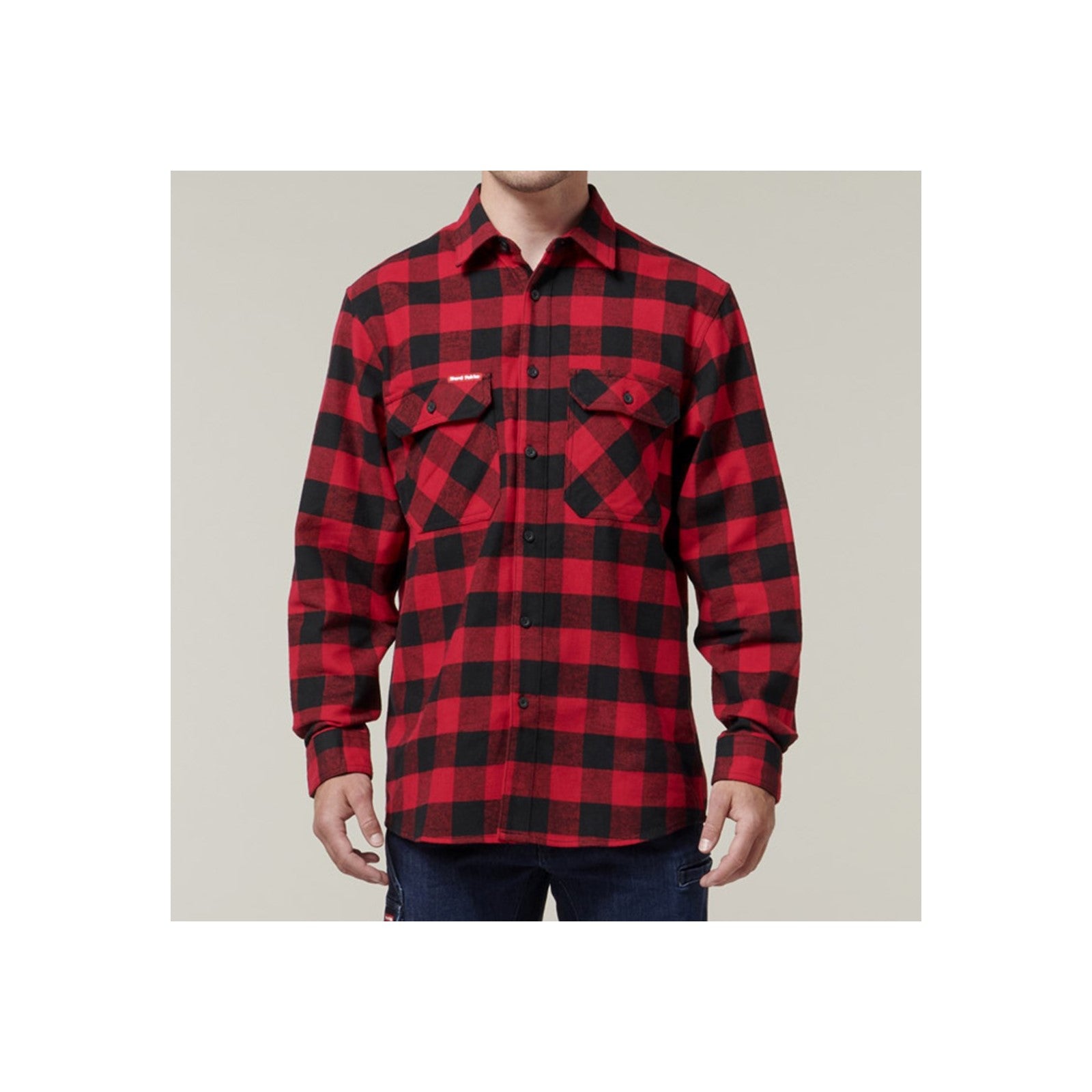 Long Sleeve Check Flannel Shirt - Red