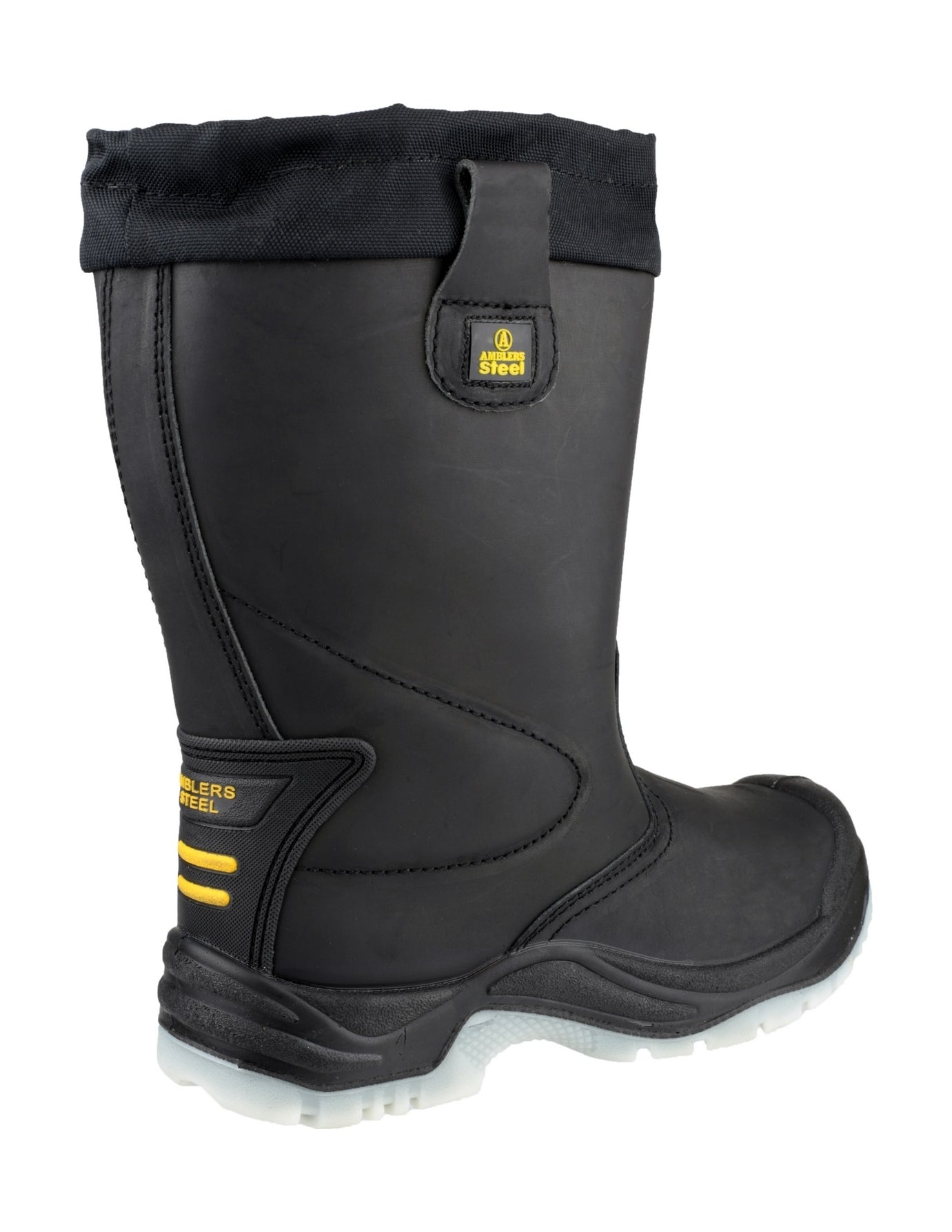Amblers Safety Mens FS209 Pull On Leather Safety Rigger Boots Black