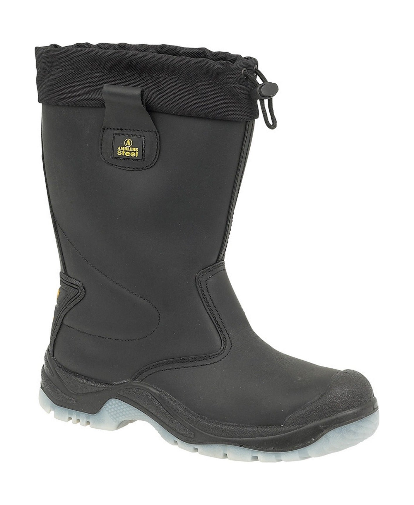 Amblers Safety Mens FS209 Pull On Leather Safety Rigger Boots Black