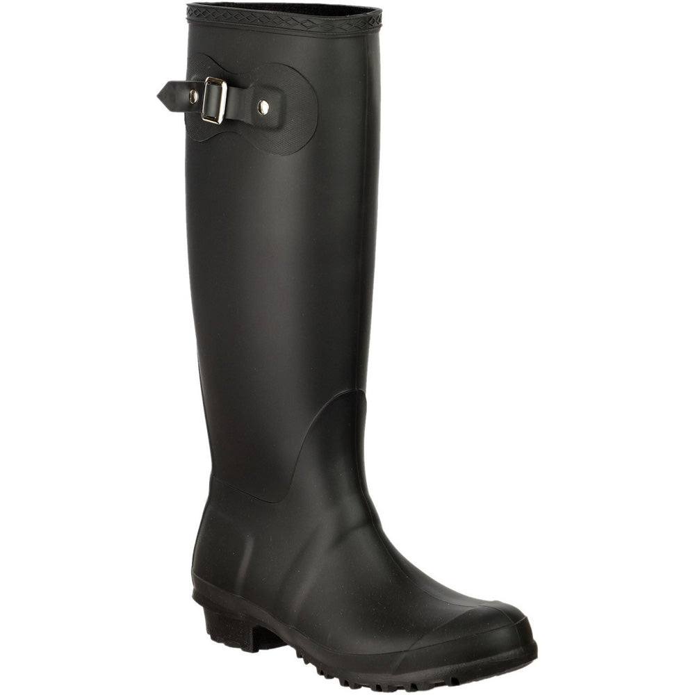 Cotswold Ladies Sandringham Buckled Welly Wellington Boot Black