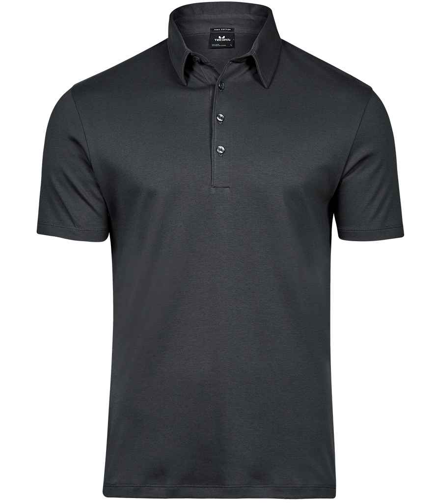 Tee Jays Pima Cotton Interlock Polo Shirt - Dark Grey