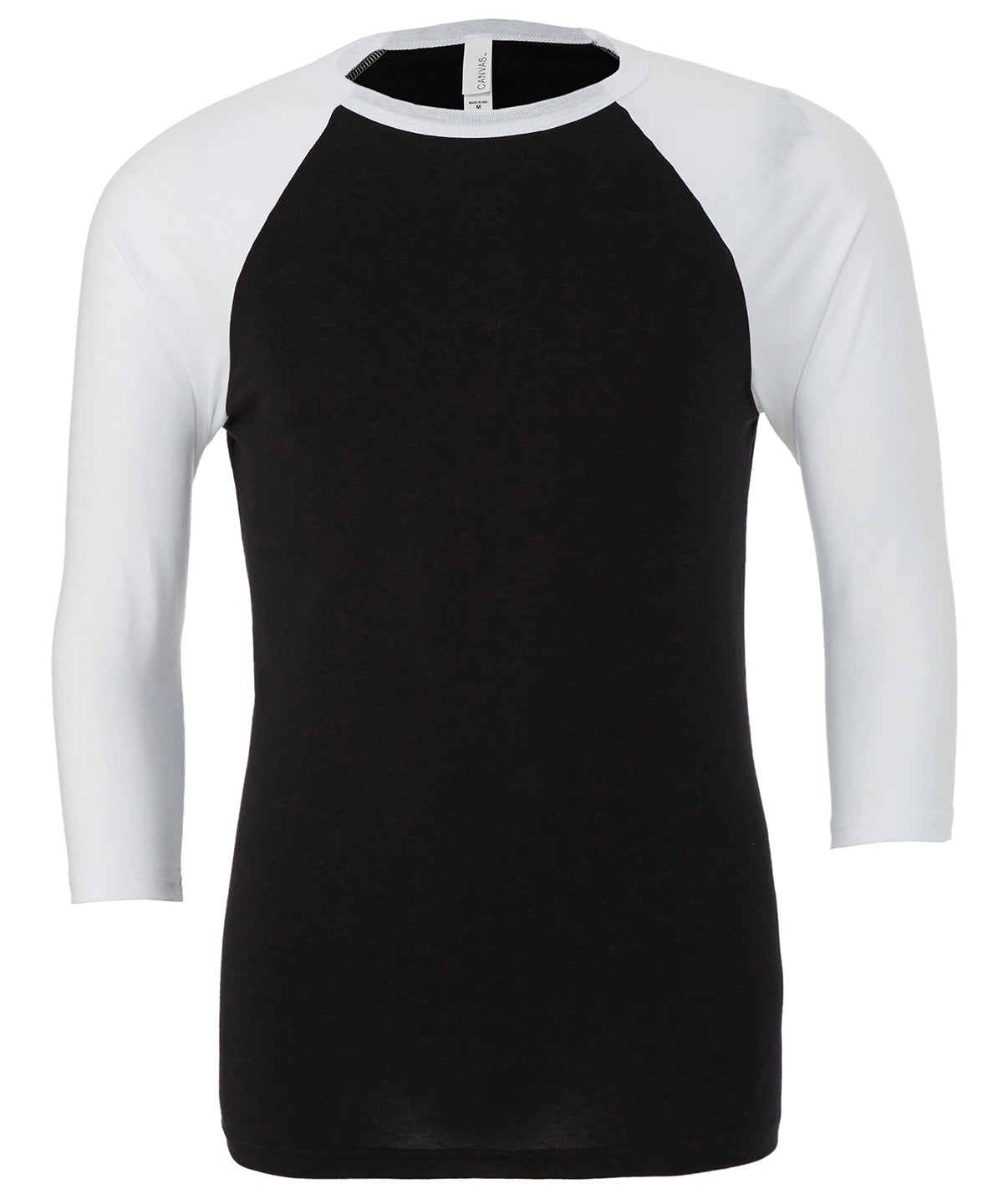 Unisex triblend ¾ sleeve baseball t-shirt - Black/White