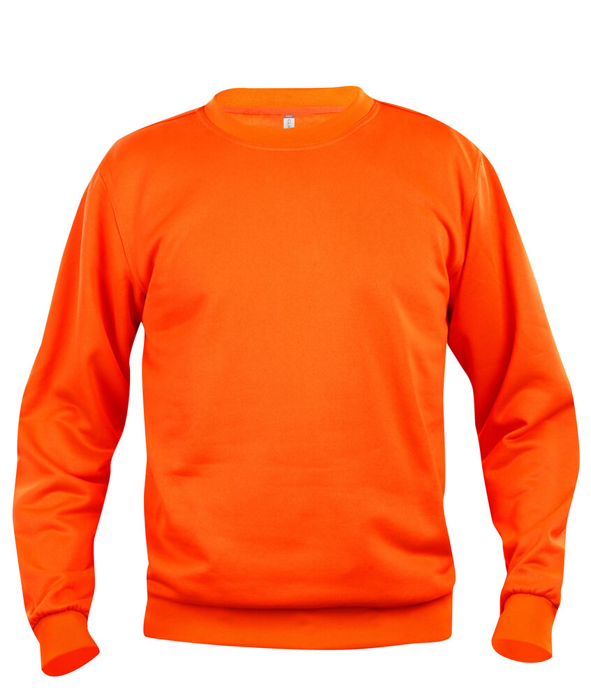 Basic Roundneck Sweatshirt - visibility orange