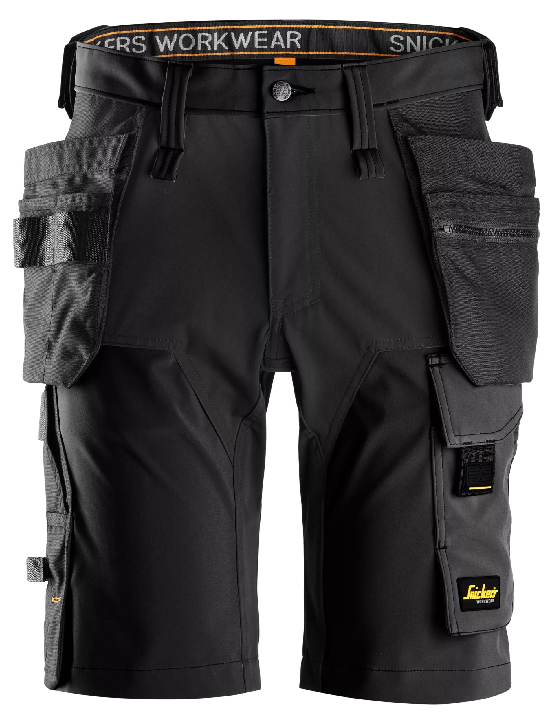 AllroundWork, 4-Way Stretch Shorts Holster Pockets - Black\Black - 0404