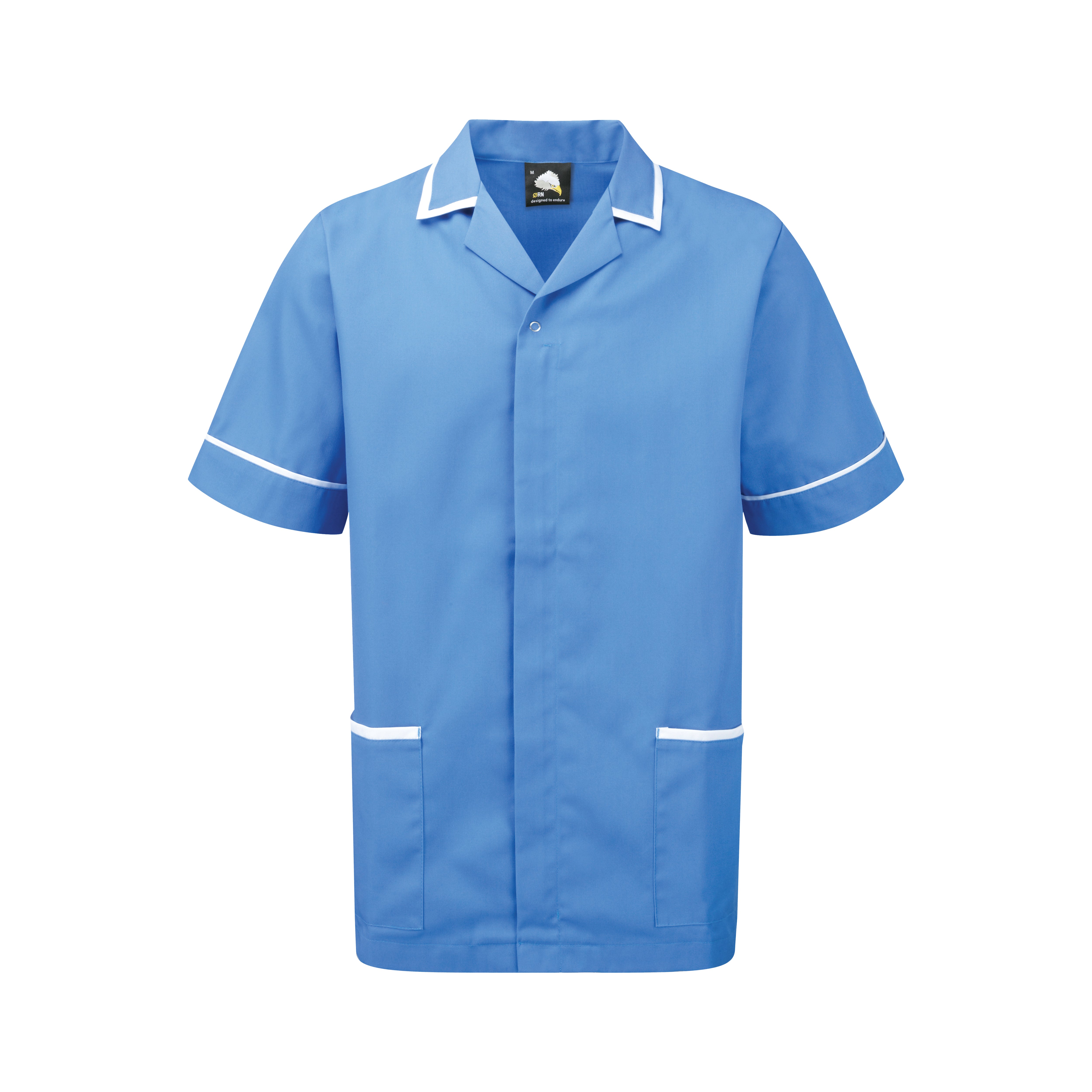 Darwin Male Tunic - Hospital Blue With White Trim