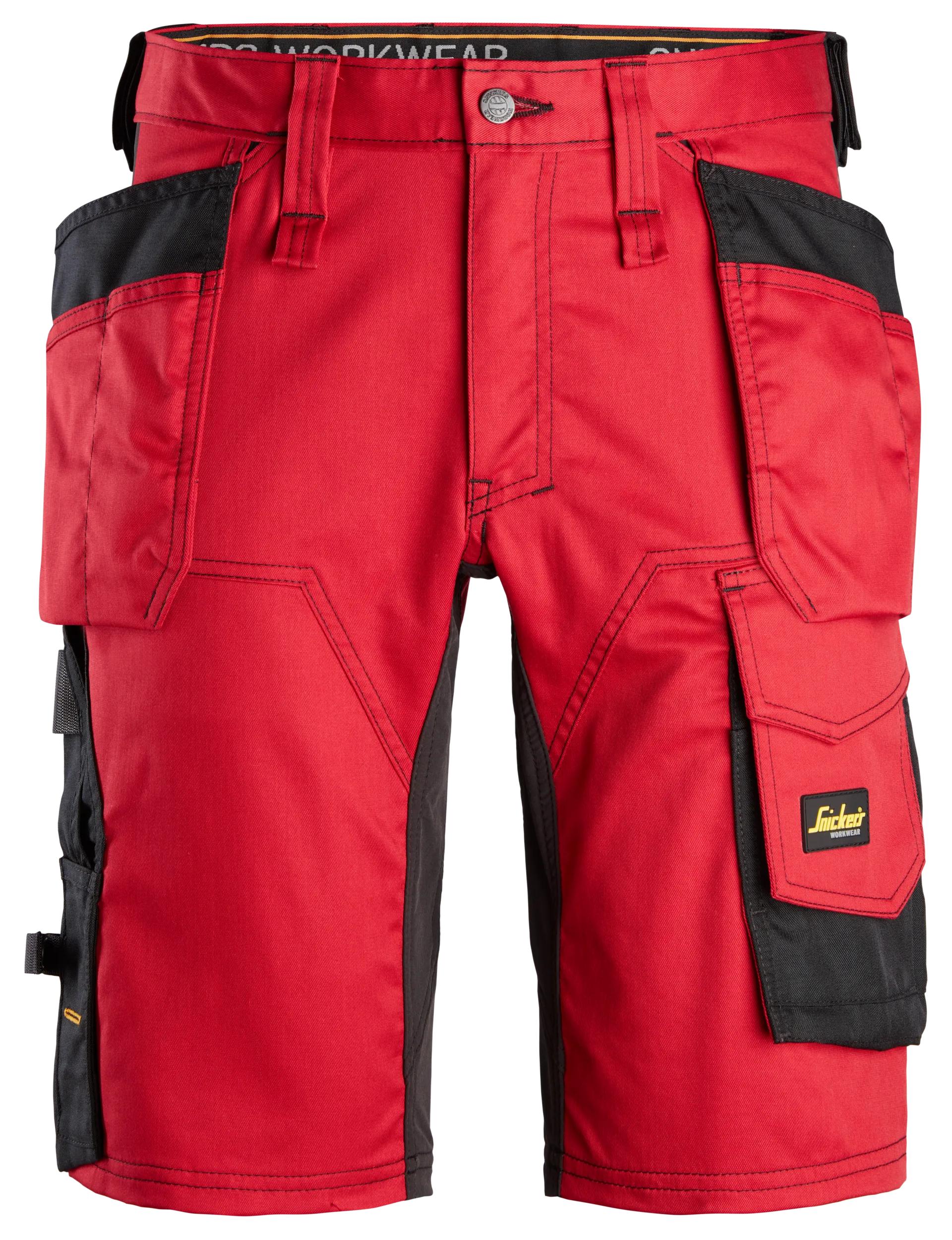 AllroundWork, Stretch Shorts Holster Pockets - Chili red\Black - 1604