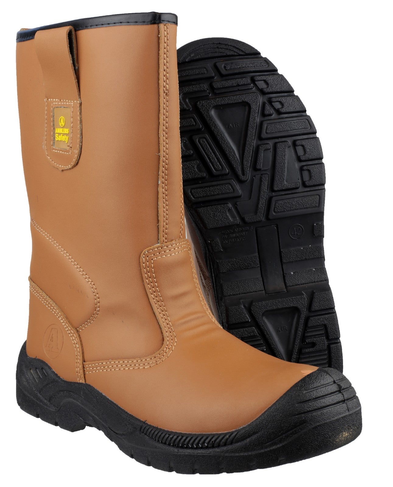 Amblers Safety Mens FS142 Leather Safety Rigger Boots Brown