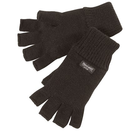 THINSULATE FINGERLESS GLOVE - Black