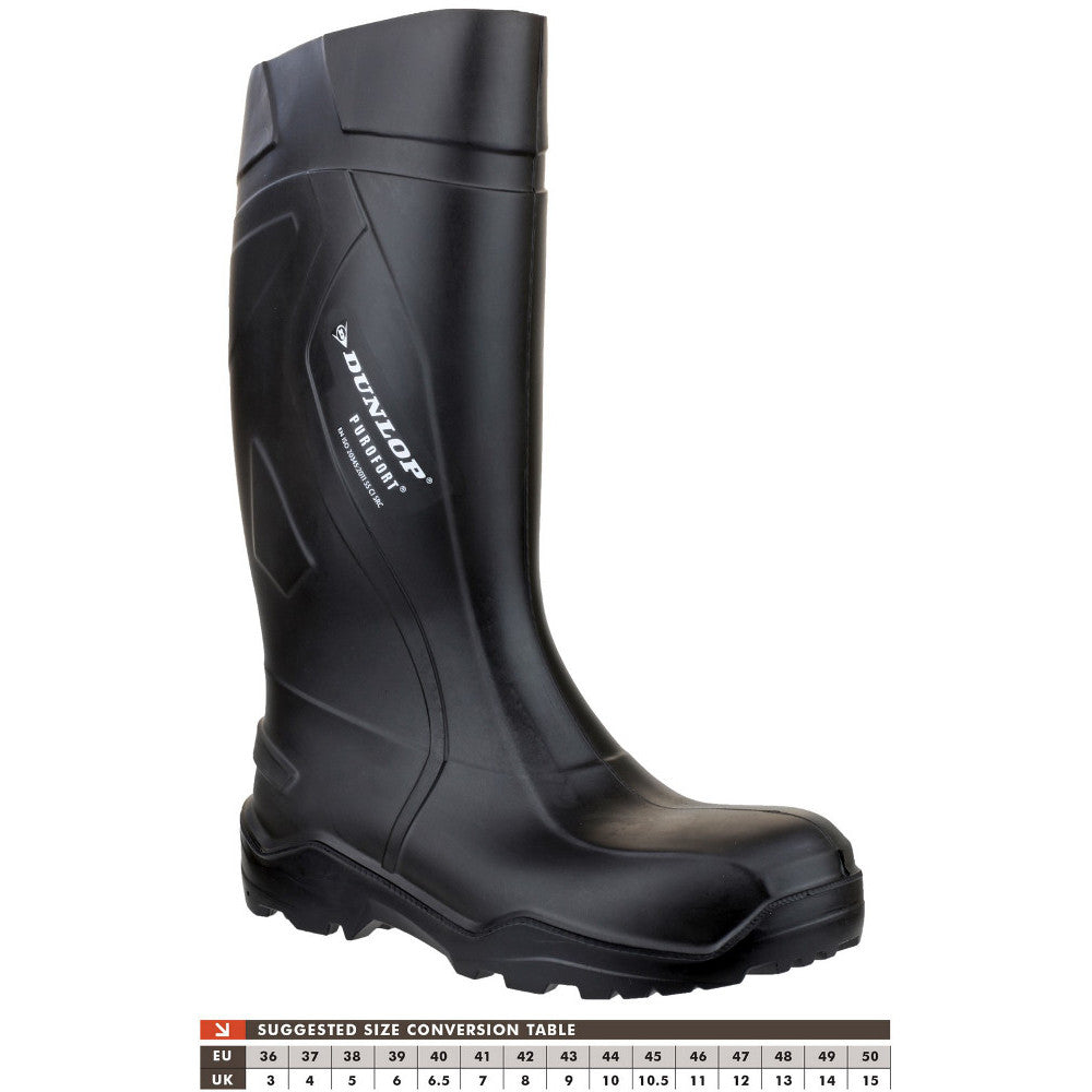 Dunlop Mens Purofort+ Plus Anti Slip SRC Safety Welly Wellington Boots