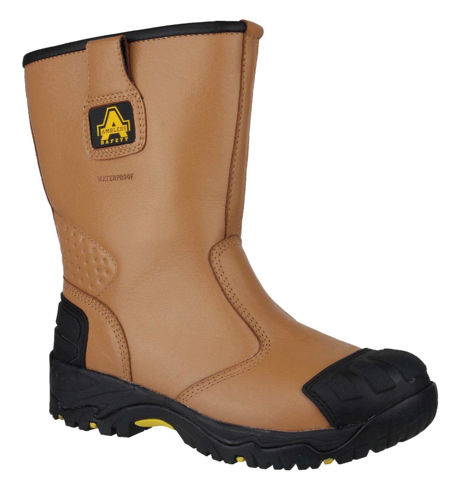 Amblers Safety Mens FS143 Leather Waterproof Safety Rigger Boots Brown