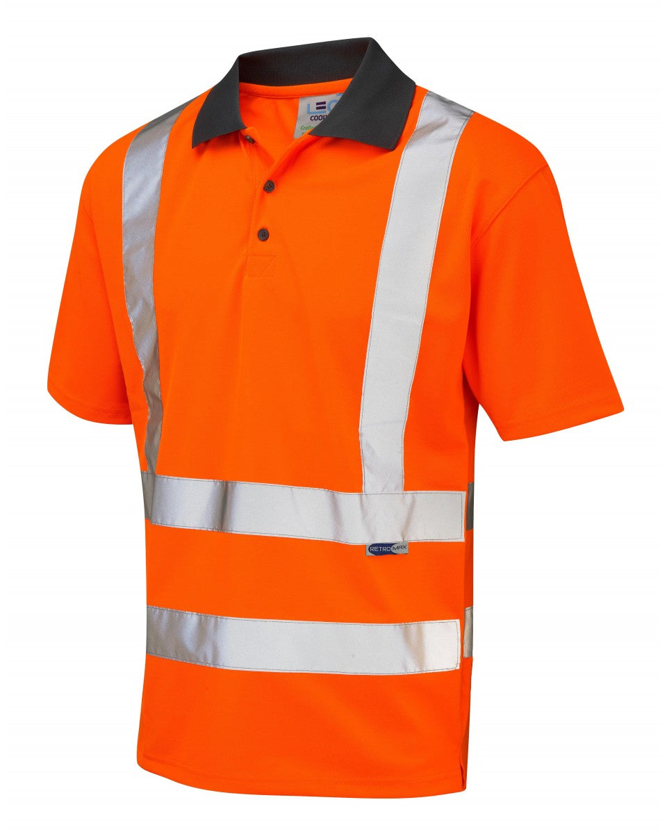 ROCKHAM ISO 20471 Cl 2 Coolviz Polo Shirt (EcoViz) - HV Orange