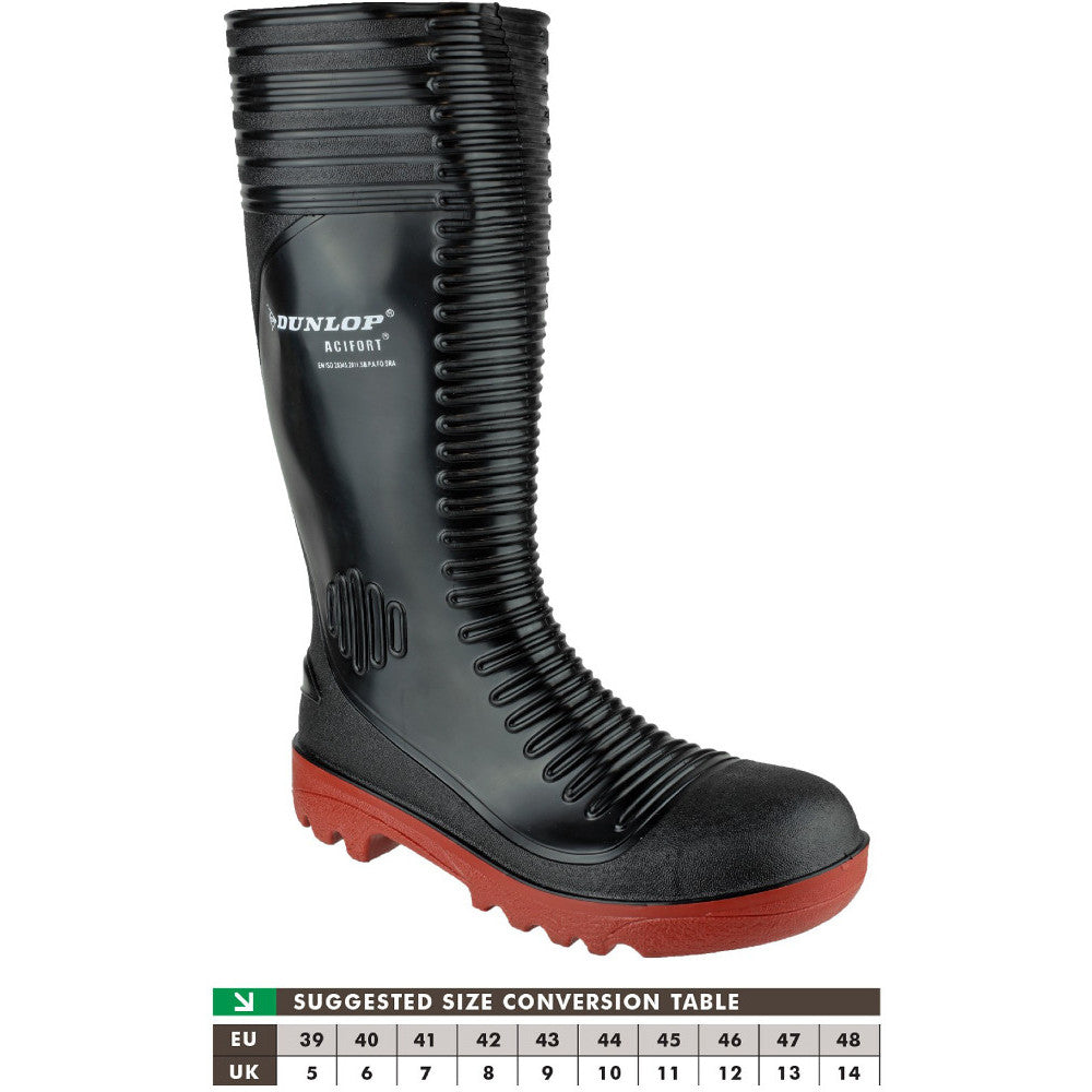 Dunlop Mens Acifort Ribbed Steel Toe & Midsole Safety Wellington Boots