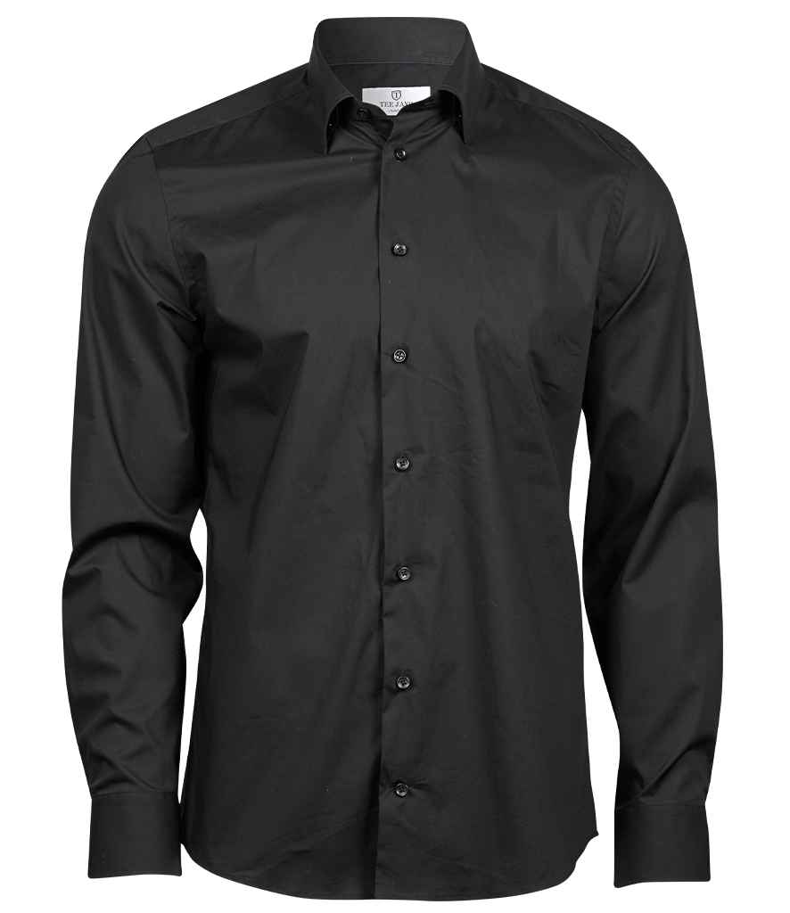 Tee Jays Luxury Stretch Long Sleeve Shirt - Black