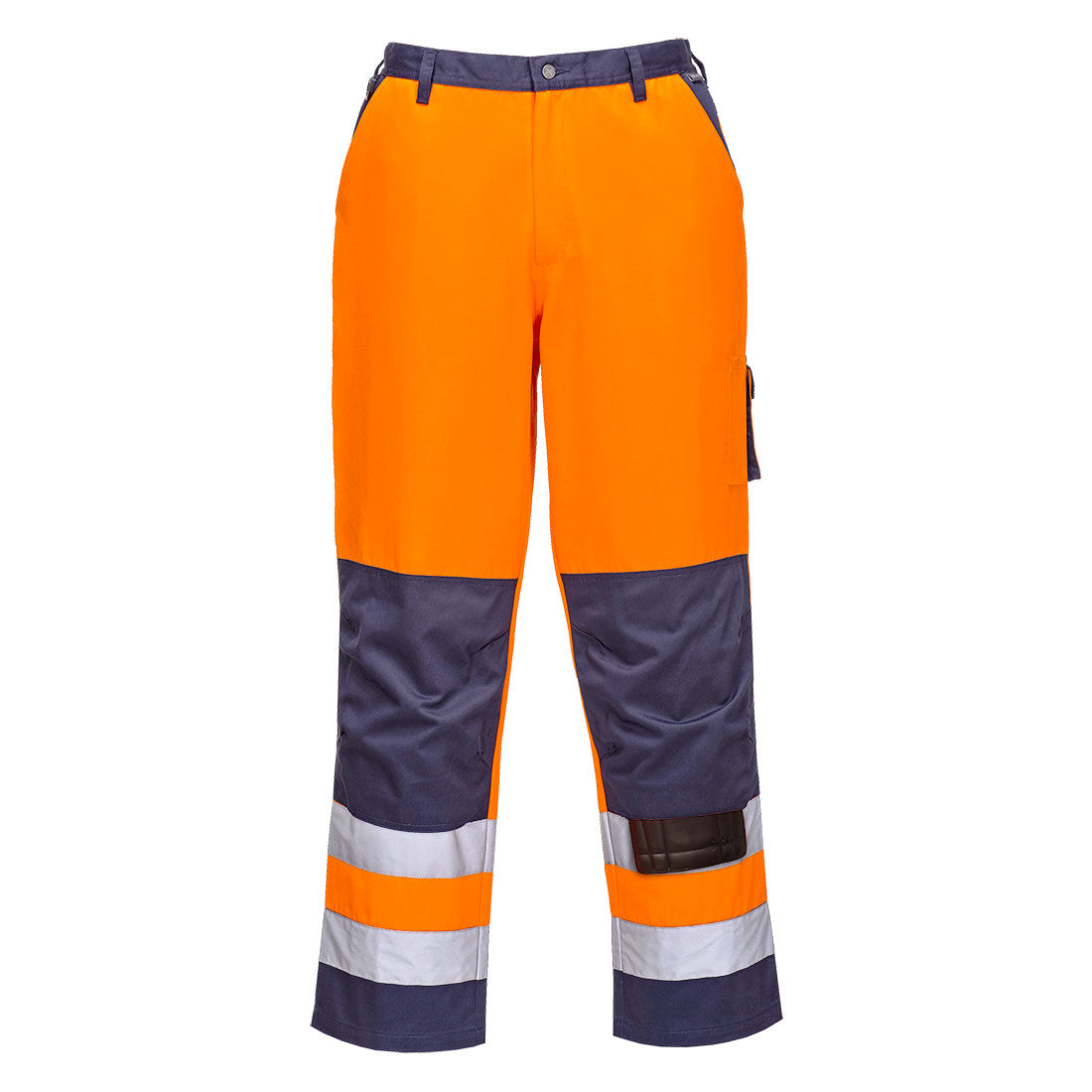 Lyon Hi-Vis Contrast Work Trouser - Orange/Navy