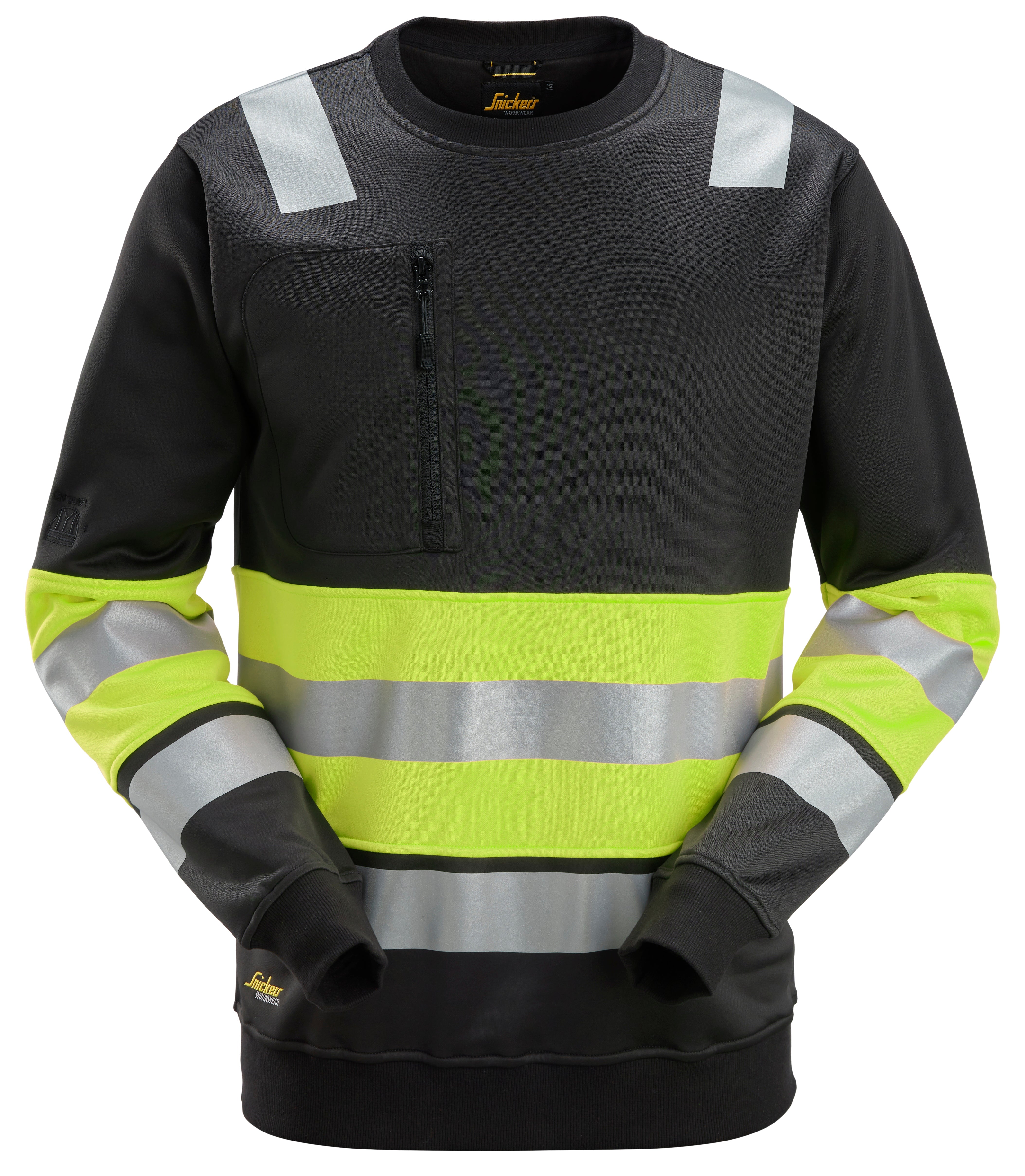 Hi-Vis Class 1 Sweatshirt - Black\High Vis Yellow - 0466