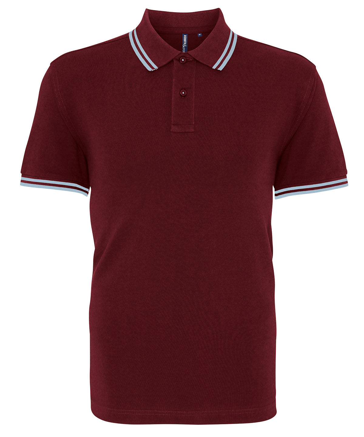 Men's classic fit tipped polo - Burgundy/Sky