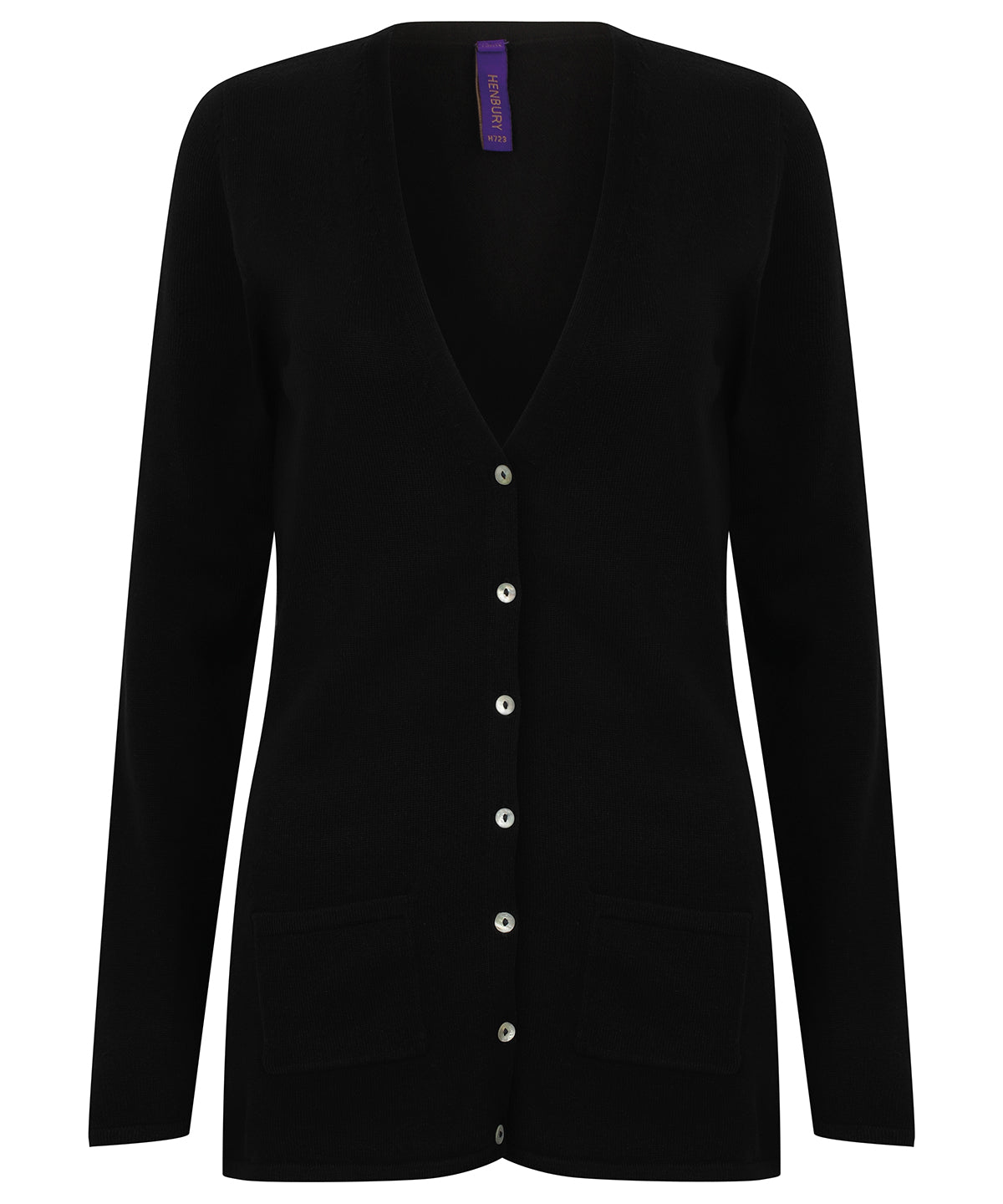 Women's v-button cardigan - Black