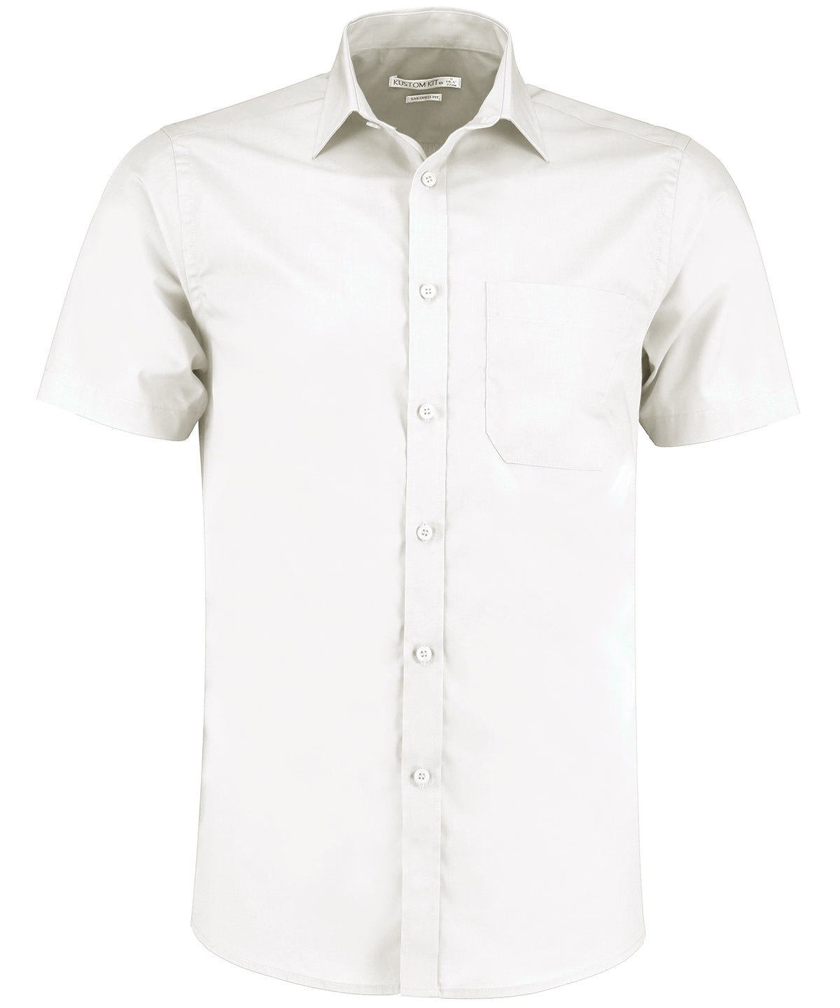Poplin shirt short-sleeved (tailored fit) - White