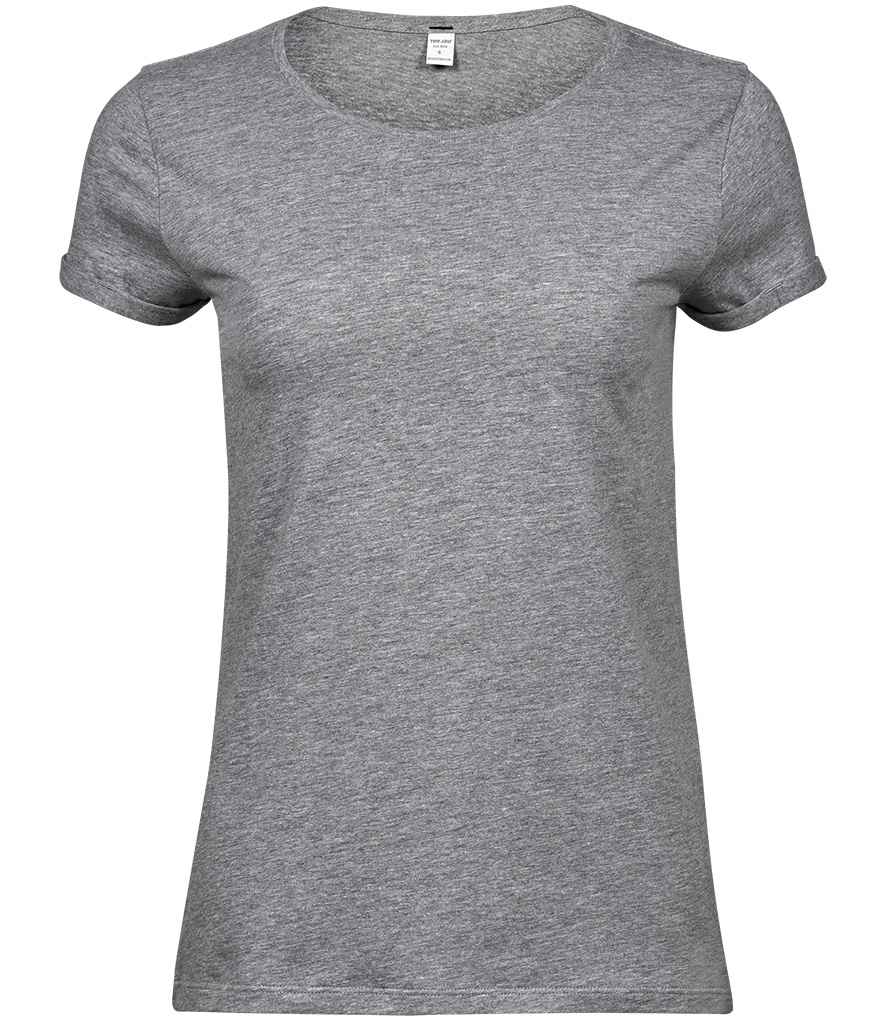 Tee Jays Ladies Roll-Up T-Shirt - Heather Grey