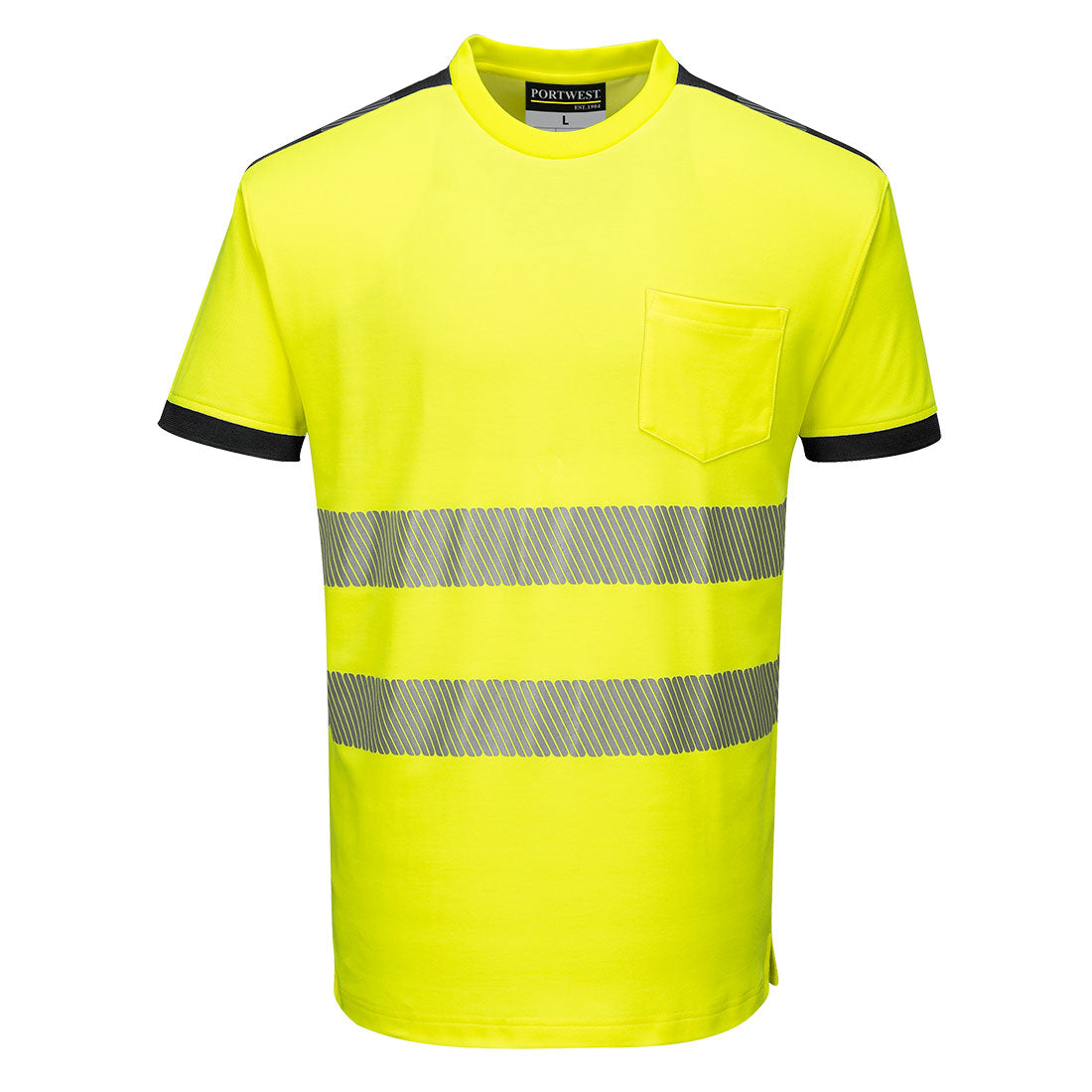 PW3 Hi-Vis Cotton Comfort T-Shirt S/S  - Yellow/Black