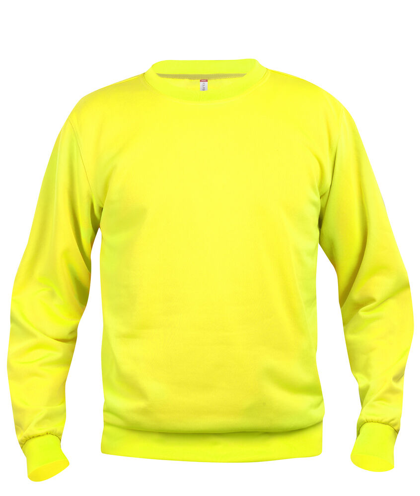 Basic Roundneck Sweatshirt - visibility yellow