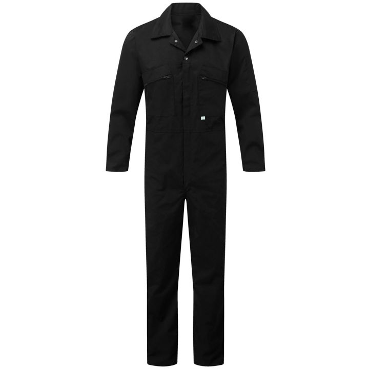 FORT ZIP FRONT COVERALL - Black