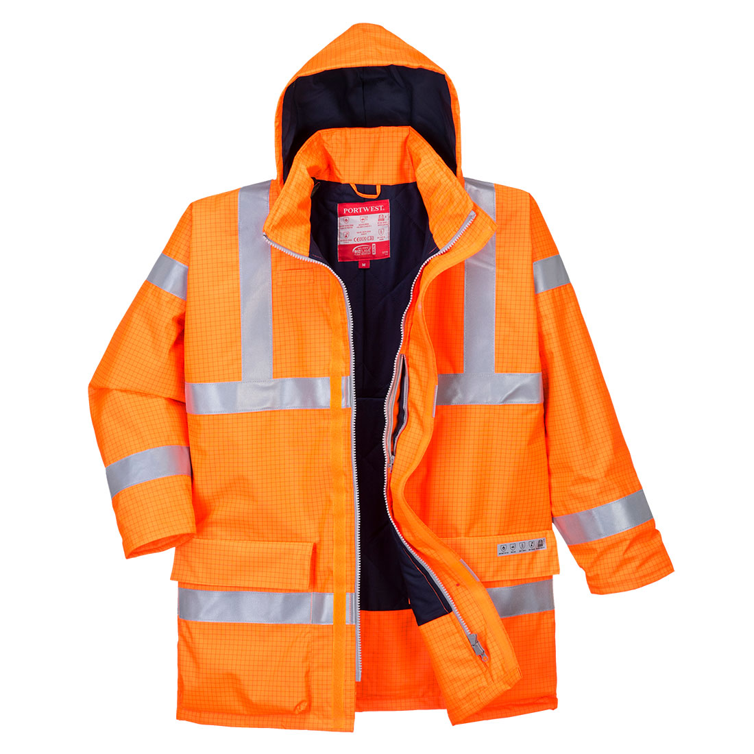 Bizflame Rain Hi-Vis Antistatic FR Jacket - Orange