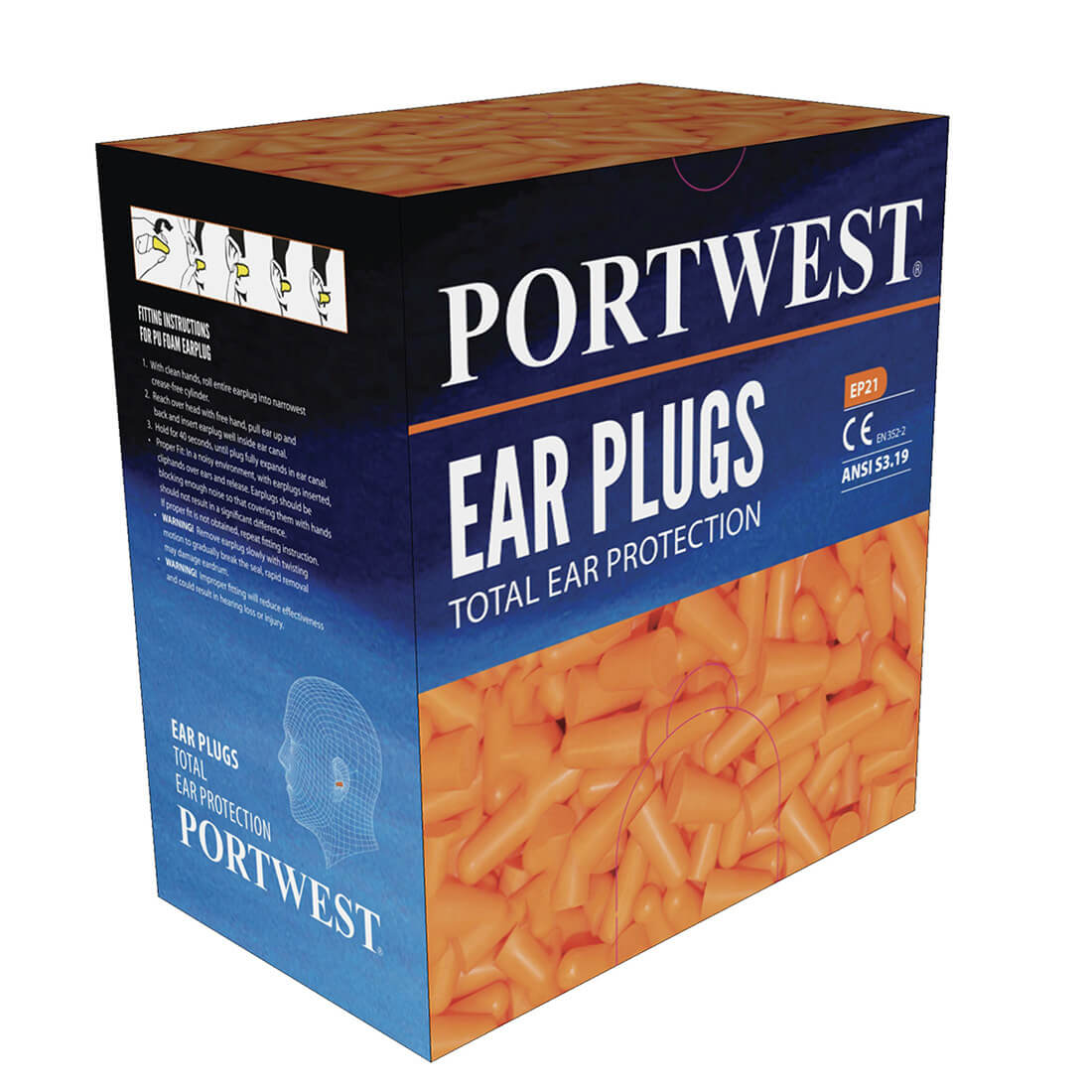 Ear Plug Dispenser Refill Pack (Pk500)  - Orange