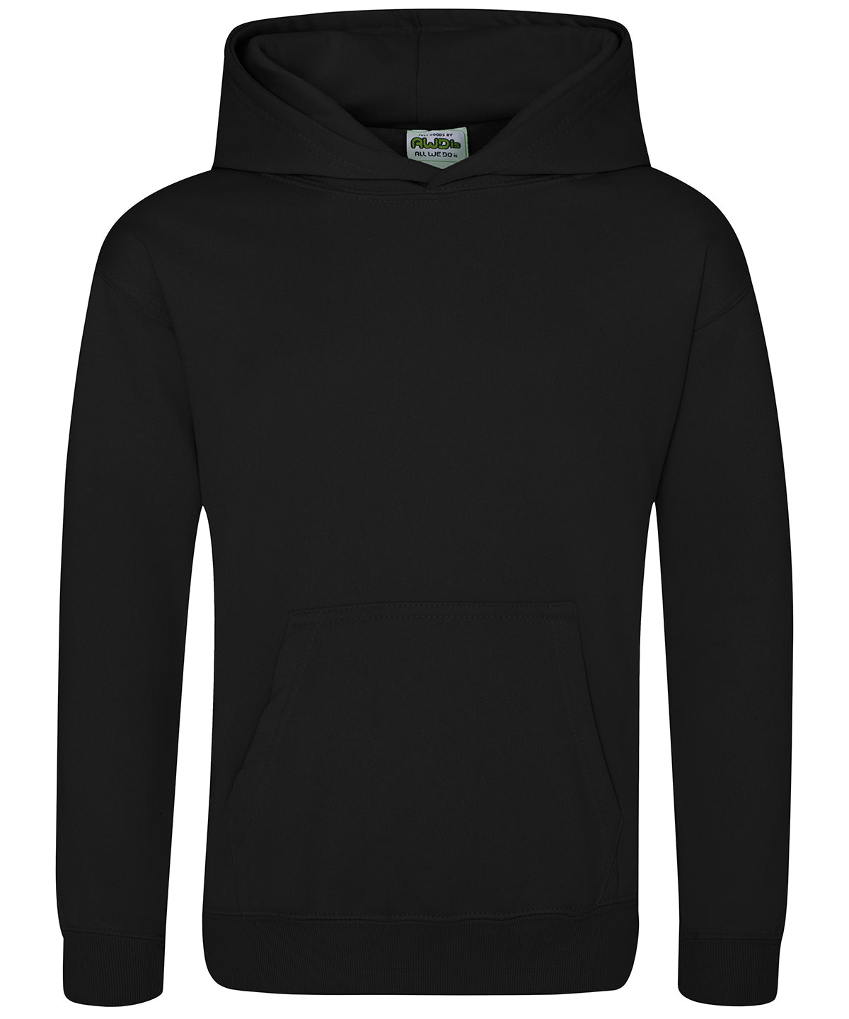 Kids sports polyester hoodie - Jet Black